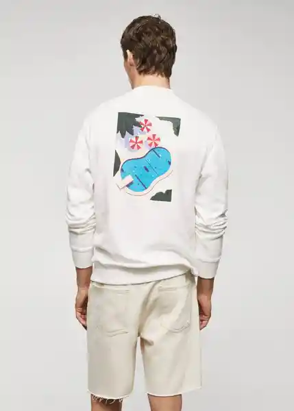 Buzo de Sudadera Pool Crew Off White Talla XS Hombre Mango