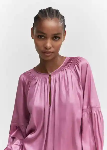 Blusa Nimes Rosa Talla S Mujer Mango