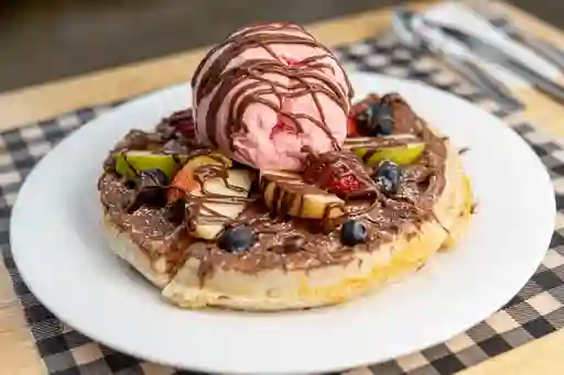 Waffle con Helado