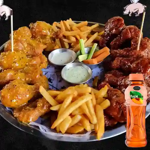 Combo Chicken Wings X 6 + Fuze Tea Durazno 400ML