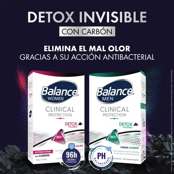 Desodorante Balance Crema Clinical Detox Invisible Hombre 50 g