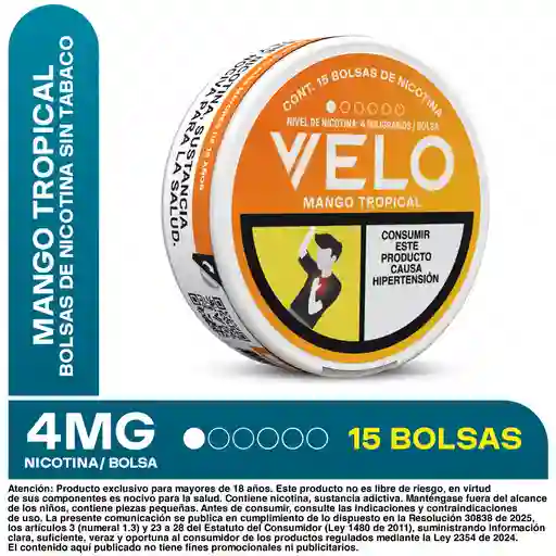 VELO Bolsas de Nicotina Mango Tropical 4MG