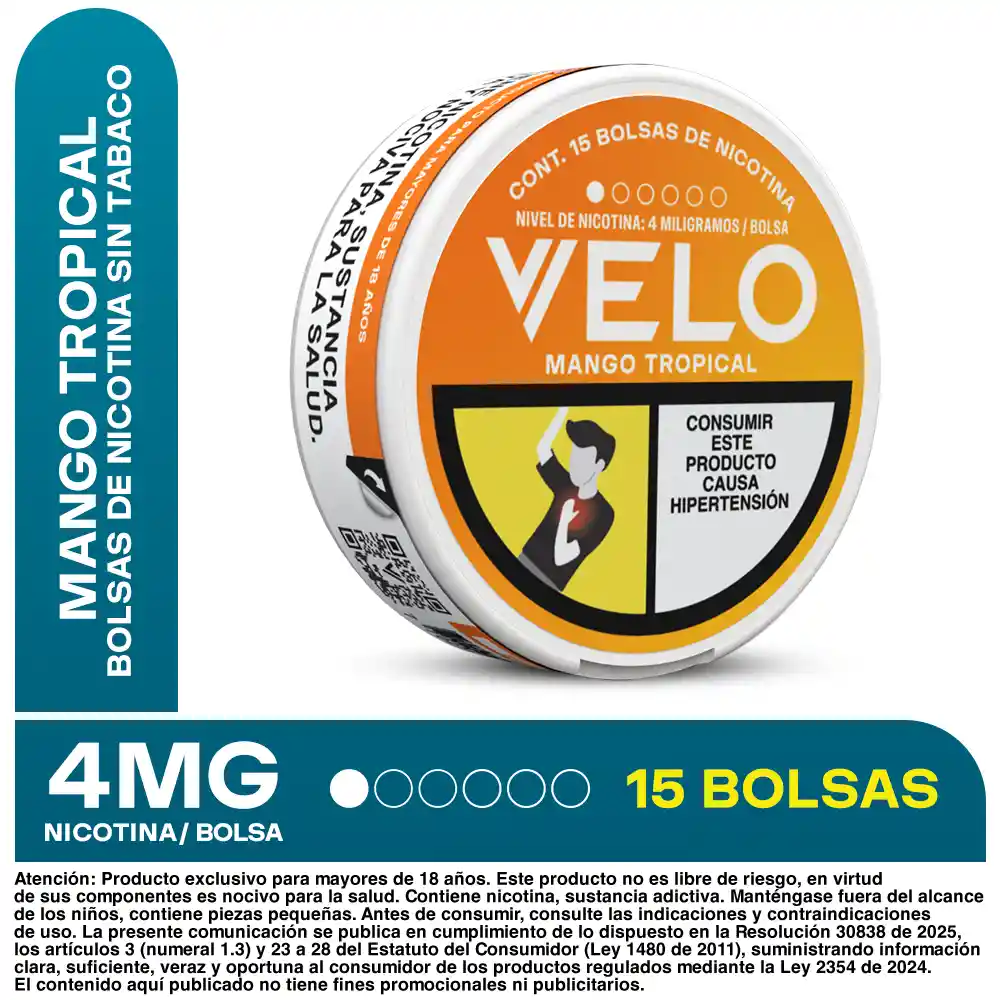VELO Bolsas de Nicotina Mango Tropical 4MG