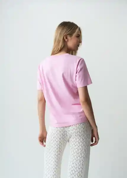 Camiseta Rosa Bonbon Claro Talla M 402G077 Naf Naf