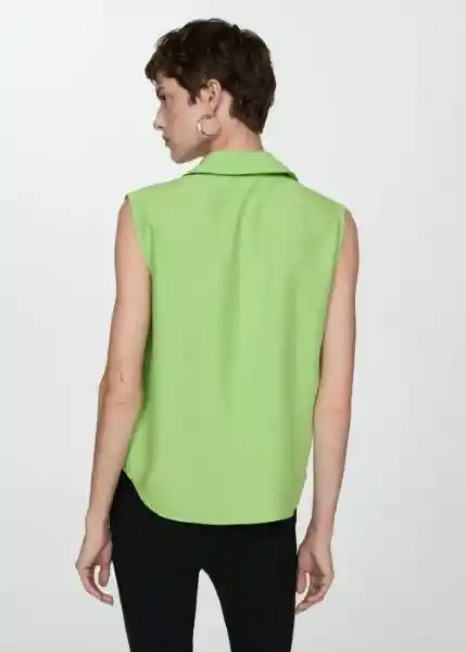 Camisa Lim Verde Talla S Mujer Mango