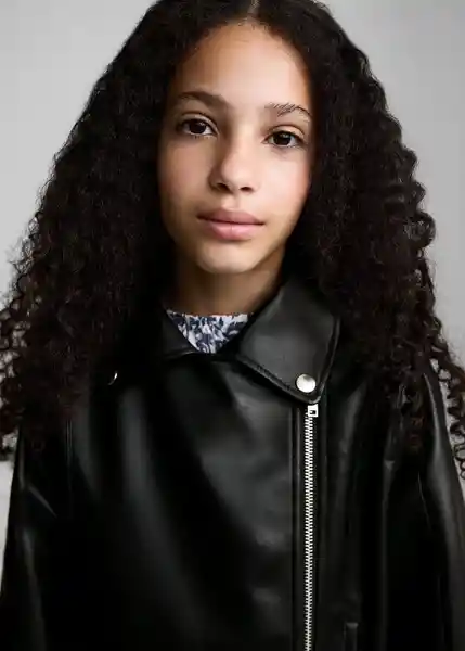 Chaqueta Cazadora Galia Negro Talla 10 Niños Mango