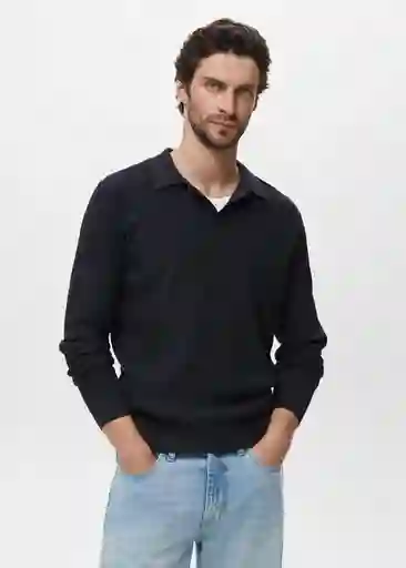 Camiseta Polo Antiguas Navy Talla M Hombre Mango