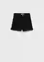 Short Chip Tejano Negro Talla 13 Niñas Mango