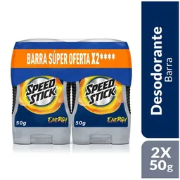 Desodorante Hombre Speed Stick Energy en Barra 2 x 50 g