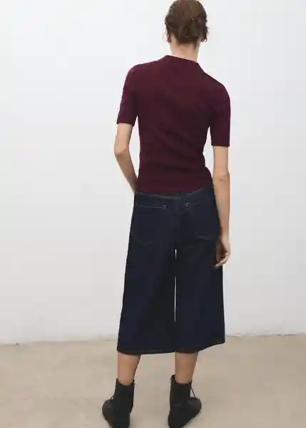 Saco Jersey Polita Vino Talla M Mujer Mango