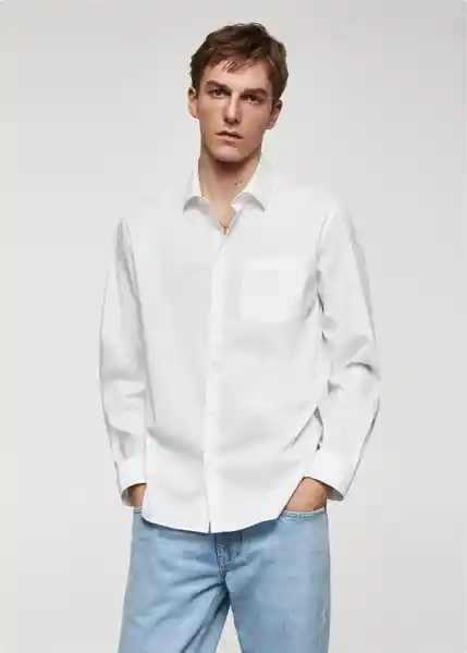 Camisa Pecchi Blanco Talla S Hombre Mango