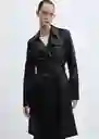 Gabardina Trench Polanapu Negro Talla S Mujer Mango