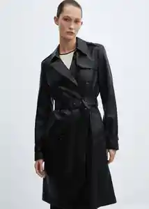 Gabardina Trench Polanapu Negro Talla S Mujer Mango