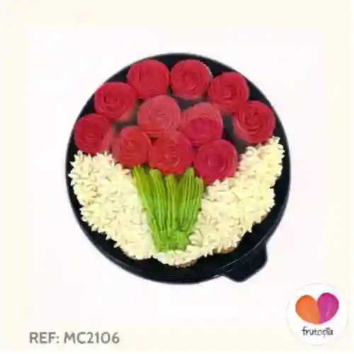 Minicupcakes X 20 Flores Rojas