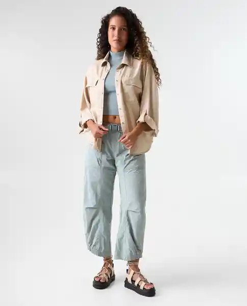 Camisa Mujer Beige Talla L 612G003_BEI131106
