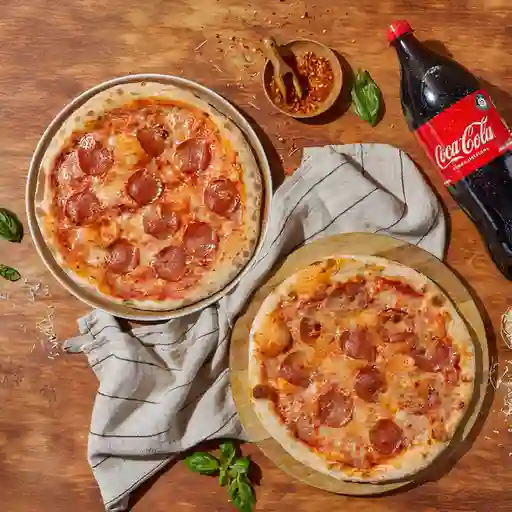 Combo Medianas Pepperoni con Coca Cola