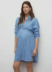 Vestido Mom Dress Tejano Medio Talla M Mujer Mango