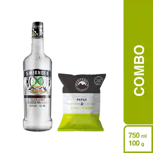 Combo Smirnoff Lulo vodka + Monterojo Papas Lima Limón