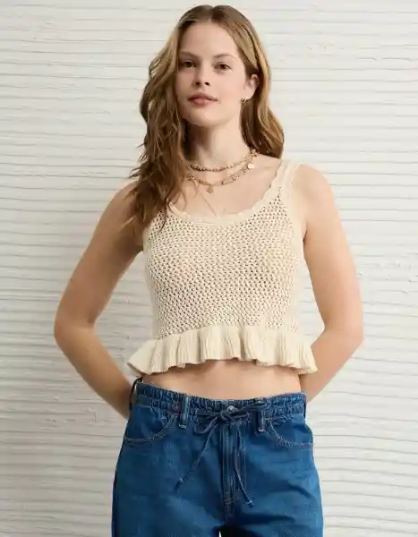 Suéter Tejido Mujer Blanco Talla Medium 1511106 American Eagle