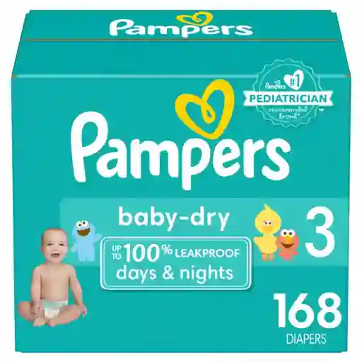 Pampers Pañales Baby-Dry Talla 3 x 168 Unidades