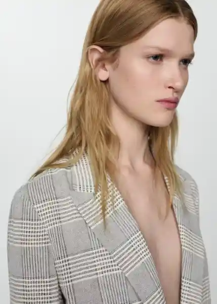 Blazer Americana Elevivo Gris Talla XS Mujer Mango