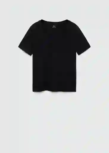 Camiseta Chalapi Negro Talla XS Mujer Mango