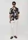Camisa Mikonos Negro Talla M Hombre Mango