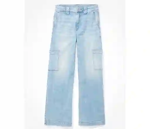 Pantalón Jean Mujer Wide Leg Azul Talla 6 Regular American Eagle