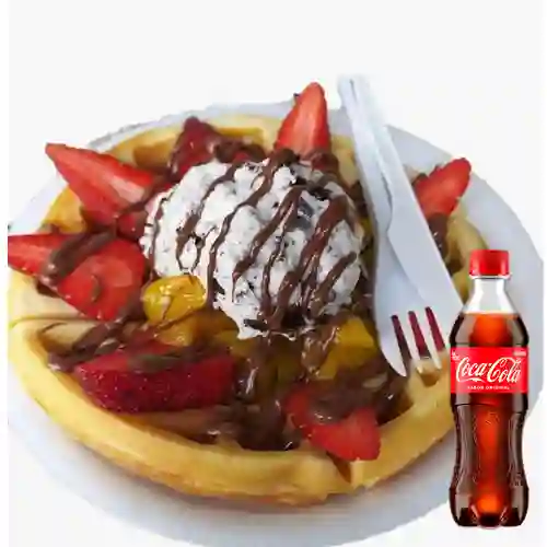 Waffle de Nutella,Fresa&Helado +Cocacola Org 400ml