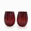 Set Vaso Perlé Rojo 23082 Ambiente Gourmet