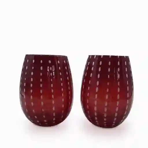 Set Vaso Perlé Rojo 23082 Ambiente Gourmet