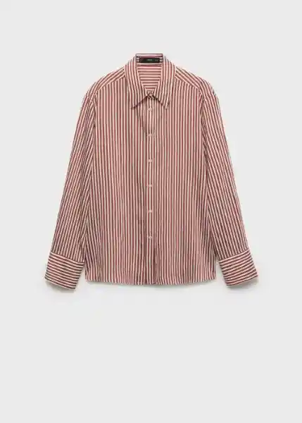 Camisa Zaha Marrón Talla S Mujer Mango