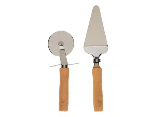 Set Cortador y Espátula Acero Inoxidable Con Mango Casaideas