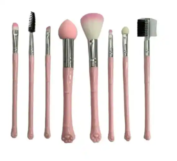 kit de brochas para maquillaje cat rosado ENGOL x8 unds