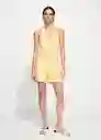 Chaleco Lilo Amarillo Pastel Talla L Mujer Mango