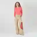 Suéter Cuello Redondo Manga Larga Naranja Talla S 715744