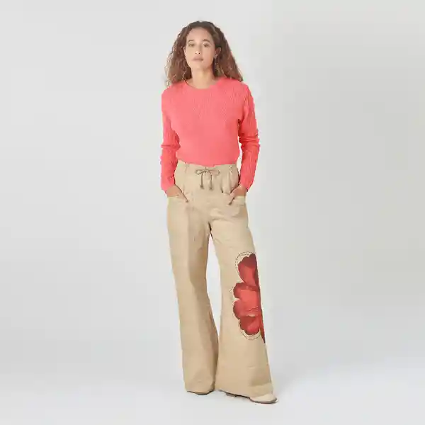 Suéter Cuello Redondo Manga Larga Naranja Talla S 715744