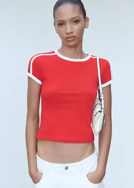 Camiseta Sporty Rojo Talla L Mujer Mango