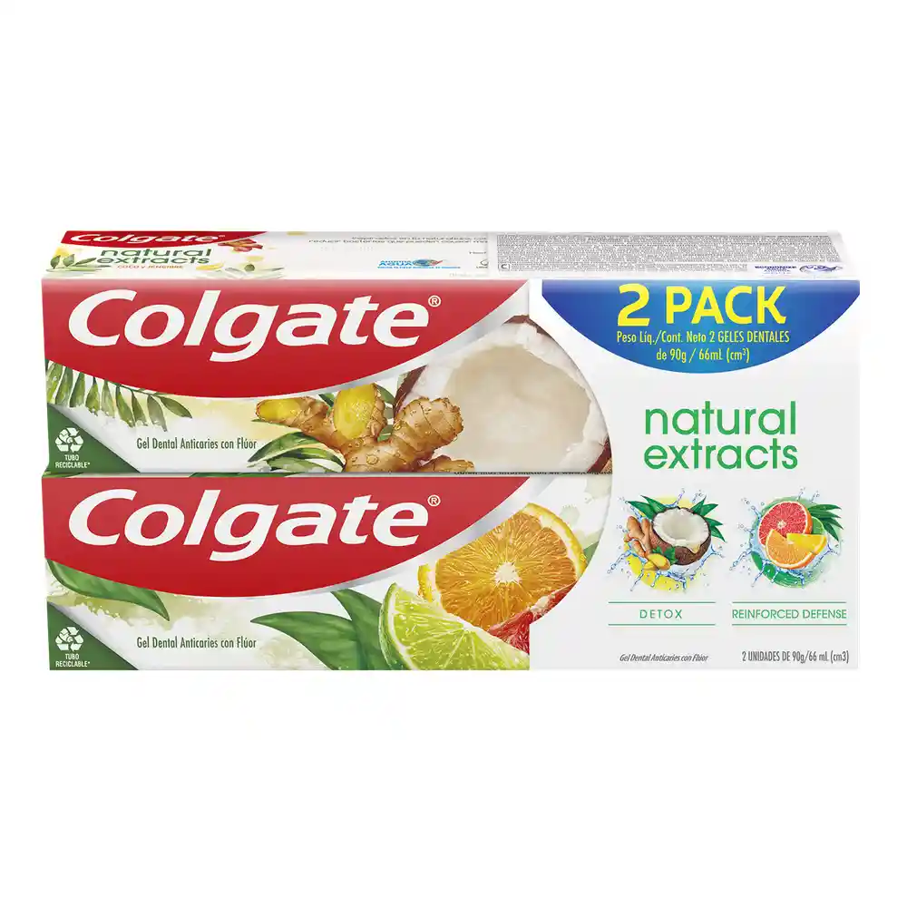 Crema Dental Natural Colgate Natural Extracts Purificante 90g x2und
