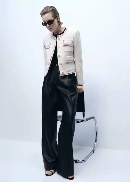 Chaqueta Fresnat Crudo Talla L Mujer Mango