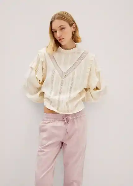 Pantalón Lena Rosa Pastel Talla 18 Mujer Mango