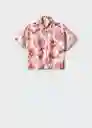 Camisa Flora Crudo Talla M Mujer Mango