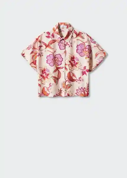 Camisa Flora Crudo Talla M Mujer Mango