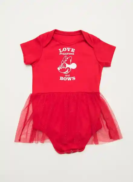 Body Manga Corta Rojo Talla 6/9 Meses