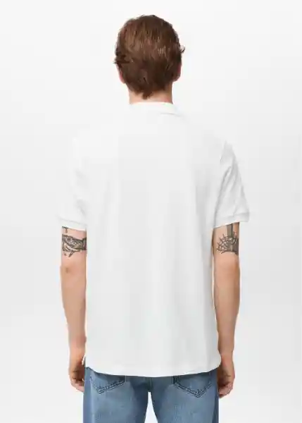 Camiseta Polo Rea Blanco Talla M Hombre Mango