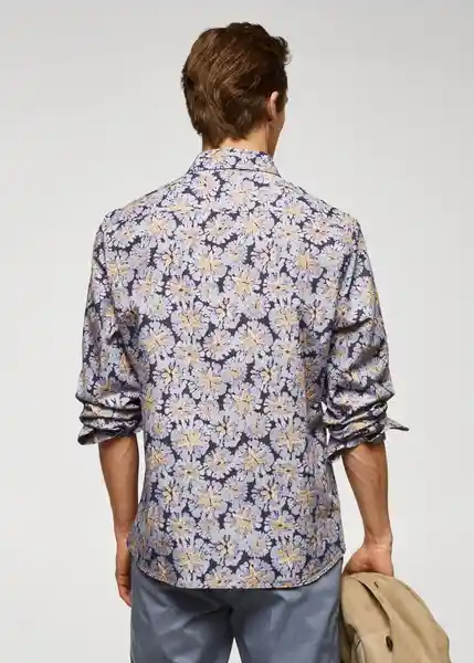 Camisa Furo Navy Talla L Hombre Mango