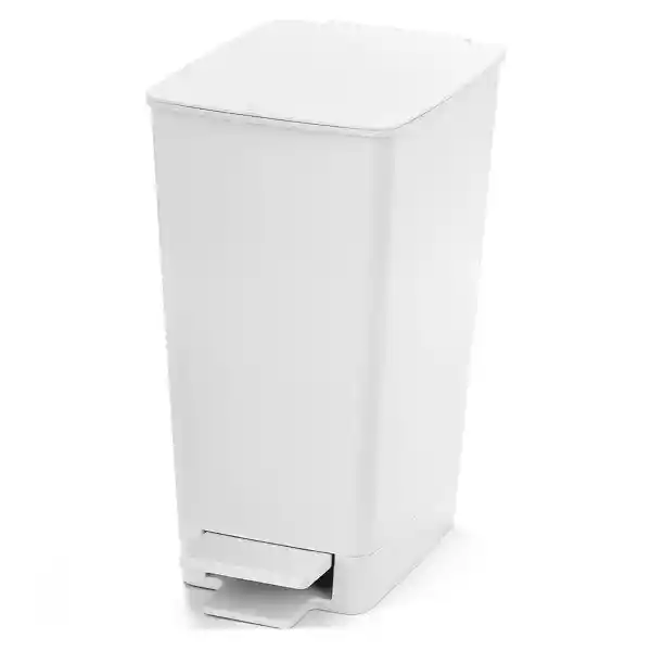 Rimax Basurero Con Pedal Plástico Slim Blanco 8 L