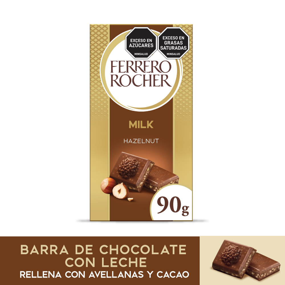 Ferrero Rocher Barra Chocolate Amargo Rellena 90 g