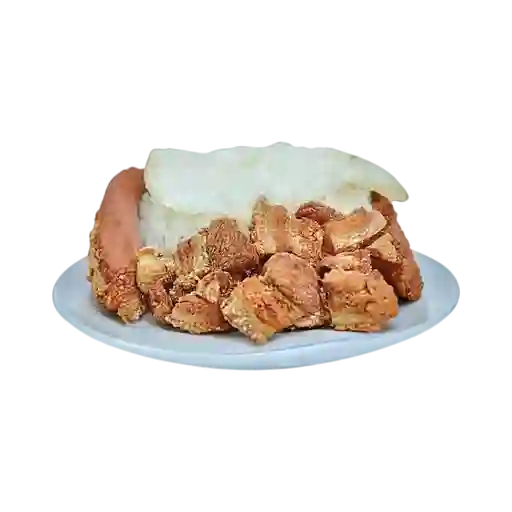 Chicharrones con Arepa