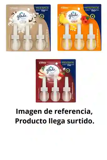 Glade ambientador aceites naturales 3 repuestos, 63 ml variedad fragancias